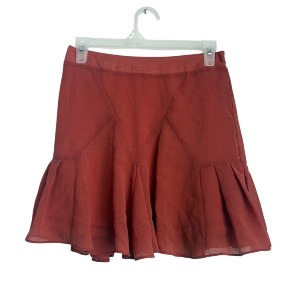 Womens Rust Colored Flowy Fall Mini Skirt Size Small